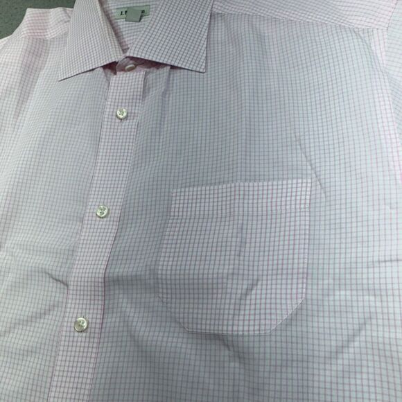 J Peterman Shirt Men 17.5 Graph Check Dress Barrel Cuff Casual Portugal 36.5 - Picture 11 of 16